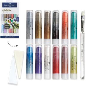 Faber-Castell Gelatos Dolce 2 Gift Set: 28 Watercolor Gel Crayons and Watercolor Supplies for Painting, Drawing & Art, Versatile Adult Pigment Crayons, Journaling Supplies for Artists & Hobbyists in Saudi Arabia