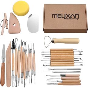 Meuxan 30PCS Pottery Tools Clay Sculpting Tool Set