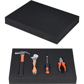 2PCS Black Polyurethane Foam Sheets -Customizable Foam Inserts,16x12x2 Inch Thick Foam Inserts for Cases, Packing Foam Pads for Packing and Craft, Camera Storage, Toolbox,DIY Projects