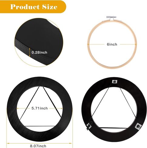 اوبرلي اطار حلقة تطريز خشبي، اطار تطريز 8 انش لعرض اطار دائري بغرز متقاطعة للخياطة الحرفية وزخارف الحائط in Kuwait