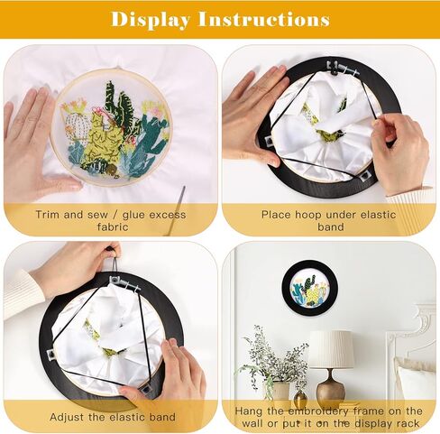 اوبرلي اطار حلقة تطريز خشبي، اطار تطريز 8 انش لعرض اطار دائري بغرز متقاطعة للخياطة الحرفية وزخارف الحائط in Kuwait