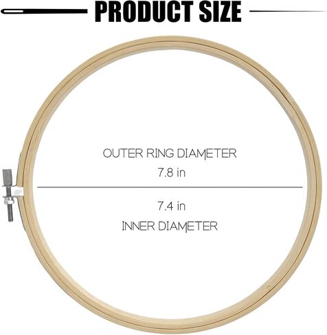 Embroidery Hoop 8 Inch 12 Pieces, Bamboo Circle Embroidery Hoops Bulk, Round Large Embroidery Hoop, Adjustable Hoop Ring for Art Craft Handy Sewing Cross Stitch Supplies in Kuwait