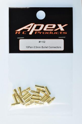 Apex RC Products 3.5mm Male/Female Gold Plated Bullet Connectors Plugs - 10 Pair #1102 in Saudi Arabia