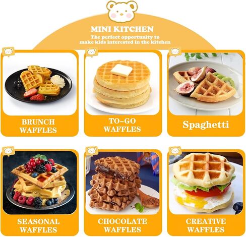 15 Pcs Kids Junior Tiny Play Kitchen Accessories - Mini Kitchen Real Cooking Baking Sets for Real Food Making - Easy Bake Oven Stove for Kids, Chef, Apron, Oven Mitt, Recipes - Gift for Boys Girls Age in Saudi Arabia