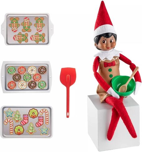 The Elf on the Shelf Holiday Outfit Accessory Value Pack - 3 Different Sets in One - Baker Set with Apron, Spatula, Mixing Bowl, Two Piece Party Skirt, and Donut PJ Set in Saudi Arabia