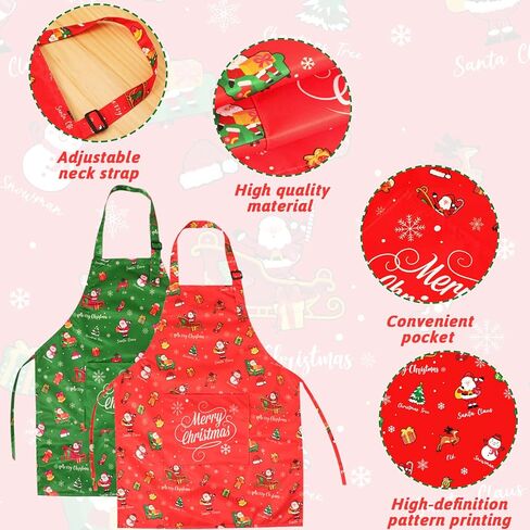 2 قطعة مريلة عيد الميلاد للأطفال مقاومة للماء عيد الميلاد للأطفال مريلة قابلة للتعديل in Kuwait