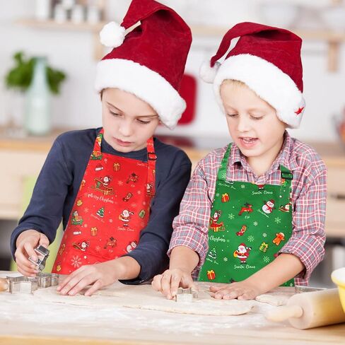 2 قطعة مريلة عيد الميلاد للأطفال مقاومة للماء عيد الميلاد للأطفال مريلة قابلة للتعديل in Kuwait