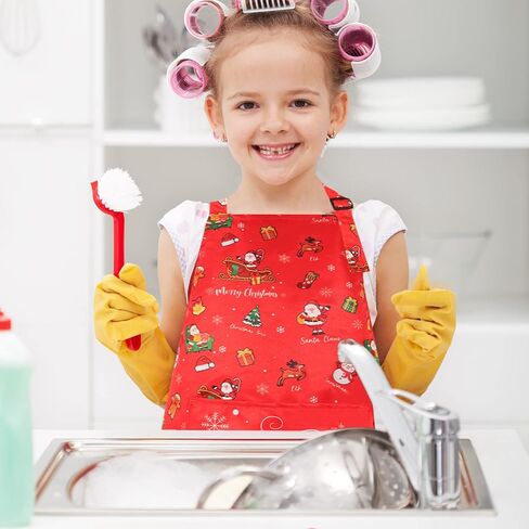 2 قطعة مريلة عيد الميلاد للأطفال مقاومة للماء عيد الميلاد للأطفال مريلة قابلة للتعديل in Kuwait