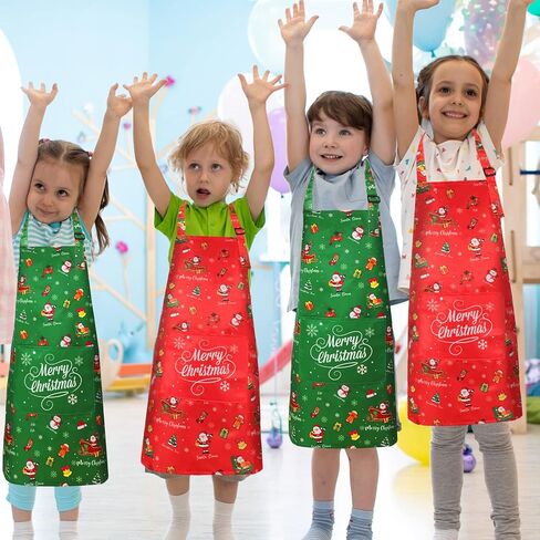 2 قطعة مريلة عيد الميلاد للأطفال مقاومة للماء عيد الميلاد للأطفال مريلة قابلة للتعديل in Kuwait