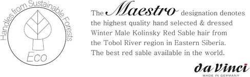 da Vinci Series 76 Size 4 Miniature Maestro, Selected Kolinsky red Sable Hair, Short and Pointed in Saudi Arabia