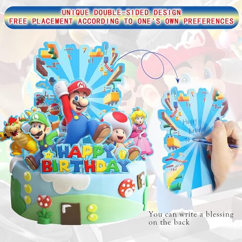 مجموعة زينة كعكة ماريو لتزيين حفلات اعياد الميلاد من بويودجز، 7 قطع in Kuwait