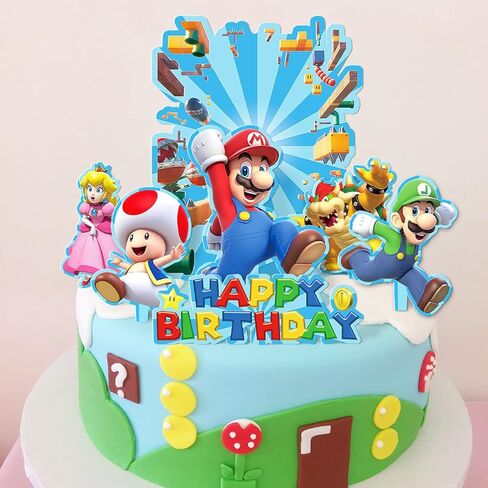 مجموعة زينة كعكة ماريو لتزيين حفلات اعياد الميلاد من بويودجز، 7 قطع in Kuwait