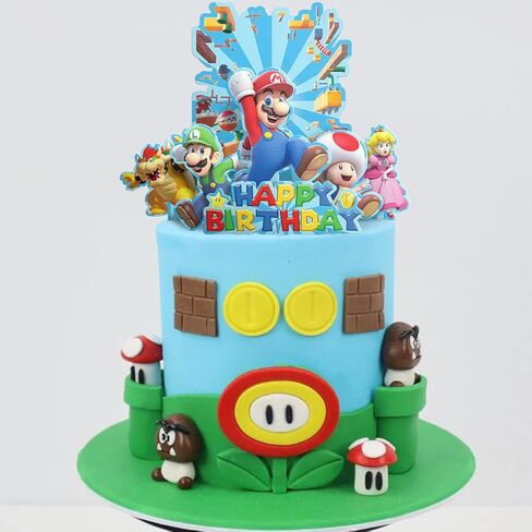 مجموعة زينة كعكة ماريو لتزيين حفلات اعياد الميلاد من بويودجز، 7 قطع in Kuwait