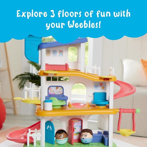 Playskool Weebles My Smart House - لعبة Weeble Wobble لمرحلة ما قبل المدرسة للأطفال الصغار مكبر صوت ذكي مع أصوات + أغاني 3 طوابق من اللعب الخيالي للأعمار من 12 شهرًا فما فوق in Saudi Arabia