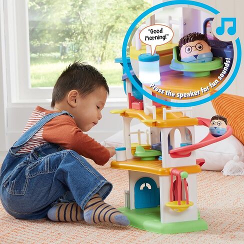 Playskool Weebles My Smart House - لعبة Weeble Wobble لمرحلة ما قبل المدرسة للأطفال الصغار مكبر صوت ذكي مع أصوات + أغاني 3 طوابق من اللعب الخيالي للأعمار من 12 شهرًا فما فوق in Saudi Arabia