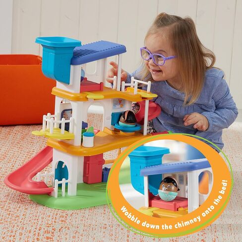 Playskool Weebles My Smart House - لعبة Weeble Wobble لمرحلة ما قبل المدرسة للأطفال الصغار مكبر صوت ذكي مع أصوات + أغاني 3 طوابق من اللعب الخيالي للأعمار من 12 شهرًا فما فوق in Saudi Arabia