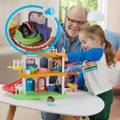 Playskool Weebles My Smart House - لعبة Weeble Wobble لمرحلة ما قبل المدرسة للأطفال الصغار مكبر صوت ذكي مع أصوات + أغاني 3 طوابق من اللعب الخيالي للأعمار من 12 شهرًا فما فوق in Saudi Arabia