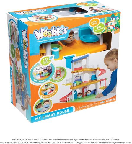 Playskool Weebles My Smart House - لعبة Weeble Wobble لمرحلة ما قبل المدرسة للأطفال الصغار مكبر صوت ذكي مع أصوات + أغاني 3 طوابق من اللعب الخيالي للأعمار من 12 شهرًا فما فوق in Saudi Arabia
