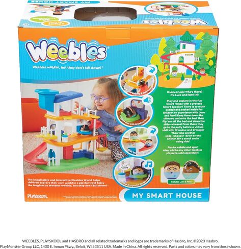 Playskool Weebles My Smart House - لعبة Weeble Wobble لمرحلة ما قبل المدرسة للأطفال الصغار مكبر صوت ذكي مع أصوات + أغاني 3 طوابق من اللعب الخيالي للأعمار من 12 شهرًا فما فوق in Saudi Arabia