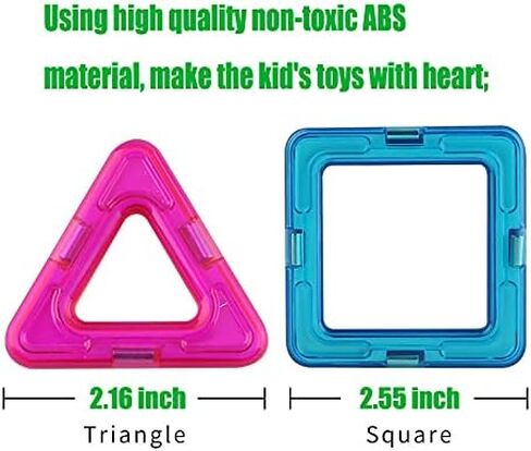 ألعاب بناء مكعبات مغناطيسية من Rock Goldfish للأطفال، مجموعة ألعاب STEM للبلاط المغناطيسي كتل تعليمية للأولاد والبنات (X-20) in Kuwait