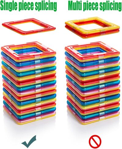 ألعاب بناء مكعبات مغناطيسية من Rock Goldfish للأطفال، مجموعة ألعاب STEM للبلاط المغناطيسي كتل تعليمية للأولاد والبنات (X-20) in Kuwait