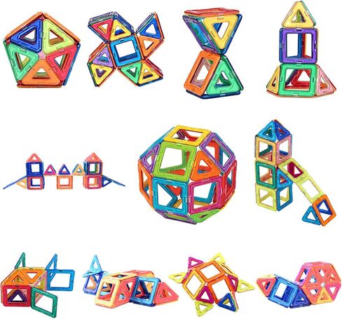 ألعاب بناء مكعبات مغناطيسية من Rock Goldfish للأطفال، مجموعة ألعاب STEM للبلاط المغناطيسي كتل تعليمية للأولاد والبنات (X-20) in Kuwait