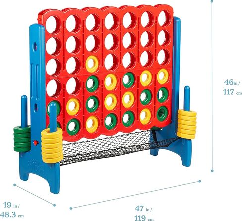 ECR4Kids Jumbo 4-To-Score with Mesh Net and Carry Bag, Giant Game, Assorted in Saudi Arabia
