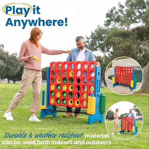 ECR4Kids Jumbo 4-To-Score with Mesh Net and Carry Bag, Giant Game, Assorted in Saudi Arabia