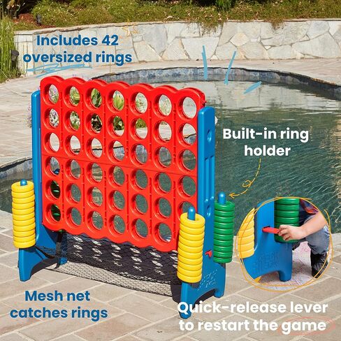 ECR4Kids Jumbo 4-To-Score with Mesh Net and Carry Bag, Giant Game, Assorted in Saudi Arabia