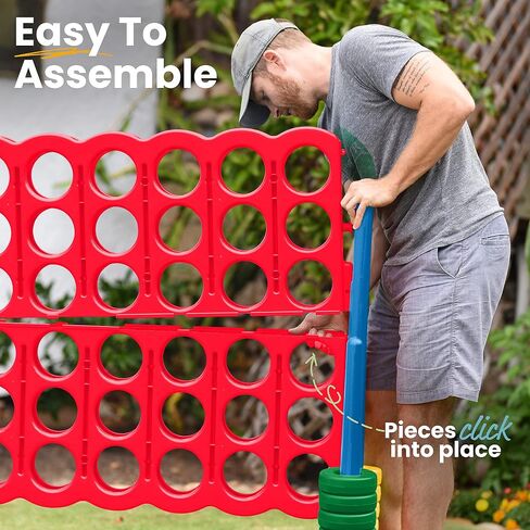 ECR4Kids Jumbo 4-To-Score with Mesh Net and Carry Bag, Giant Game, Assorted in Saudi Arabia