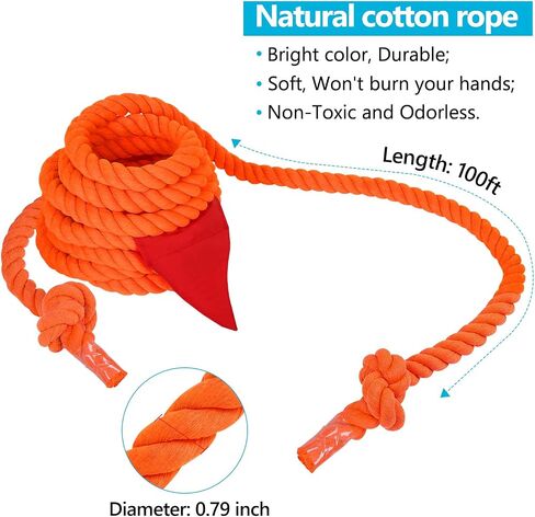 X XBEN Tug of War Rope with Flag for Kids, Teens and Adults, Soft Cotton Rope Games for Team Building Activities, Family Reunion, Birthday Party-20FT in Kuwait