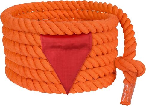 X XBEN Tug of War Rope with Flag for Kids, Teens and Adults, Soft Cotton Rope Games for Team Building Activities, Family Reunion, Birthday Party-20FT in Kuwait