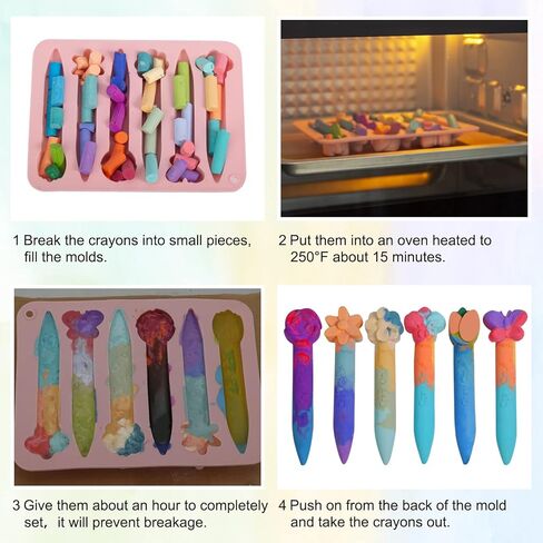 اوبرلي 4 عبوات من قوالب اعادة تدوير الشمع ثلاثية الابعاد، سيليكون ممتاز امن للاستخدام في الفرن، مثلث، حيوانات وزهور in Kuwait