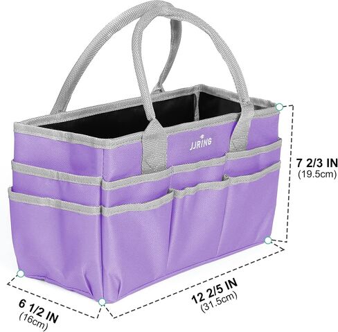 حقيبة JJRING Craft and Art Tote - حقيبة تنظيم الخياطة الفنية من نسيج النايلون الأرجواني 600D مع جيوب - لتخزين الحرف اليدوية وسجلات القصاصات واللوازم الطبية والمكتبية in Kuwait
