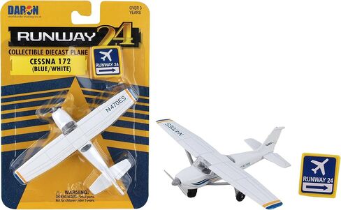 Daron Worldwide Trading Runway24 C172 No Runway Vehicle, Blue/White Large in Saudi Arabia