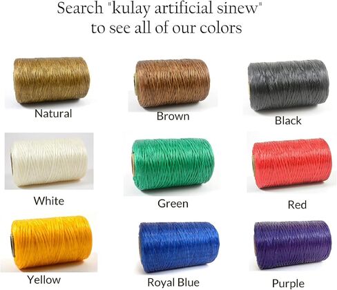 كولاي خيط غزال صناعي مسطح من البوليستر المشمع الطبيعي للخرز والجلد والحرف اليدوية والخياطة، خيوط طبيعية (5 طبقات، 300 ياردة او 900 قدم) in Kuwait