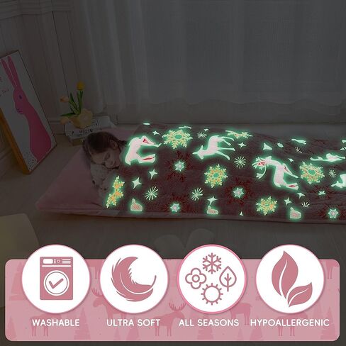 حقيبة نوم للأطفال على شكل ديناصور بلوي للأولاد والبنات تتوهج في حقيبة النوم الداكنة، سجادة قيلولة ناعمة من القطيفة للأطفال الصغار للعناية النهارية، سجادة نوم باللون الوردي والأحمر، مع حقيبة حمل in Kuwait