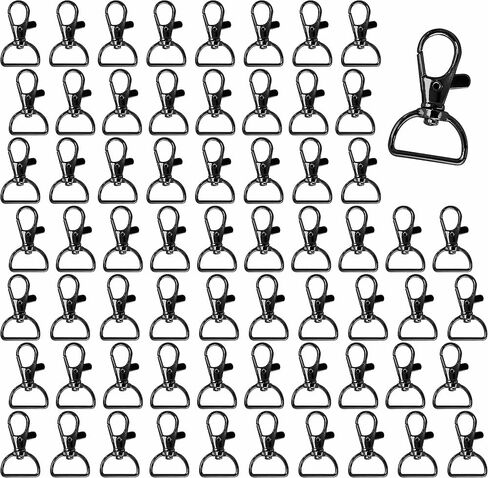 80 Pack Lanyard Swivel Snap D Ring Hooks in 7 Colors for Crafts and Purse Hardware (1.5" L X 0.75" W) in Kuwait