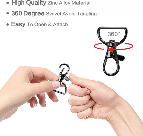80 Pack Lanyard Swivel Snap D Ring Hooks in 7 Colors for Crafts and Purse Hardware (1.5" L X 0.75" W) in Kuwait