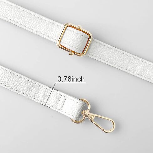 حزام كتف جلدي بديل قابل للتعديل من JKNAKN مع خطافات دوارة معدنية لحقيبة كروس وحقيبة كتف وحقيبة كتف - عرض 2 سم (أبيض) in Kuwait