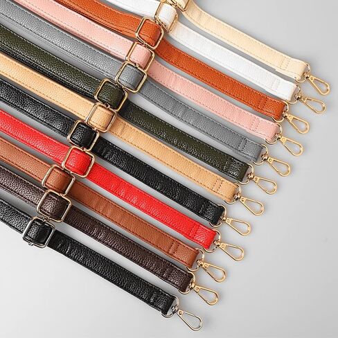 حزام كتف جلدي بديل قابل للتعديل من JKNAKN مع خطافات دوارة معدنية لحقيبة كروس وحقيبة كتف وحقيبة كتف - عرض 2 سم (أبيض) in Kuwait