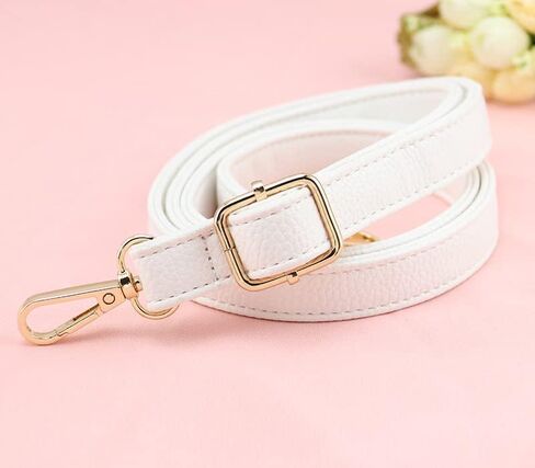 حزام كتف جلدي بديل قابل للتعديل من JKNAKN مع خطافات دوارة معدنية لحقيبة كروس وحقيبة كتف وحقيبة كتف - عرض 2 سم (أبيض) in Kuwait