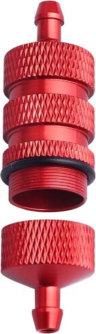 AllinRC RC Oil Filter Nitro Fuel Filter with Silicone Tubing for 1/8 1/10 Traxxas Redcat HSP Team Associated Racing Cars Airplane Red-Anodized in Saudi Arabia