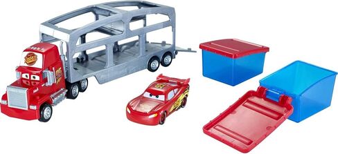 Mattel Disney Cars Toys Mack Toy Truck & Lightning McQueen Color-Change Car, Dip & Dunk Trailer with 2 Levels & 2 Water Tanks in Saudi Arabia