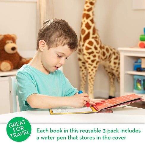 Melissa & Doug On the Go Water Wow! Reusable Color with Water Travel Toy Activity Pad with Chunky Water Pen 3-Pack (Dinosaurs, Adventure, Space) - FSC Certified in Kuwait