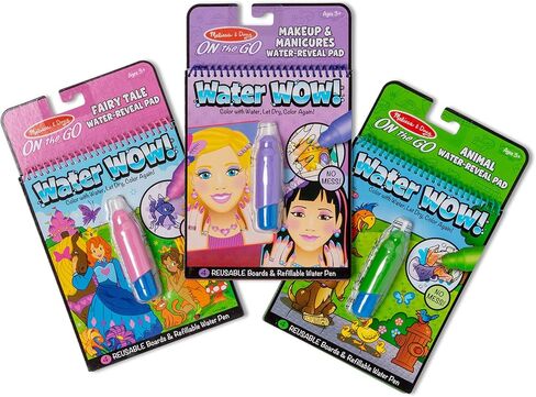 Melissa & Doug On the Go Water Wow! Reusable Color with Water Travel Toy Activity Pad with Chunky Water Pen 3-Pack (Dinosaurs, Adventure, Space) - FSC Certified in Kuwait