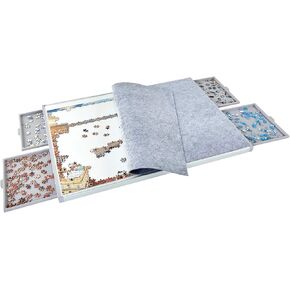 1500 Piece Non-Wooden Jigsaw Puzzle Board with 4 Drawers, Portable Puzzle Table for Adults, Work Surface 35×26 Inch, 4.7 KG Lightweight Design in Kuwait