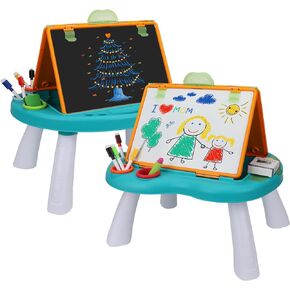Tabletop Art Easel for Kids, Double Sided Portable Drawing Easels with Graffiti and Painting Supplies for Toddlers Boys and Girls (Blue)