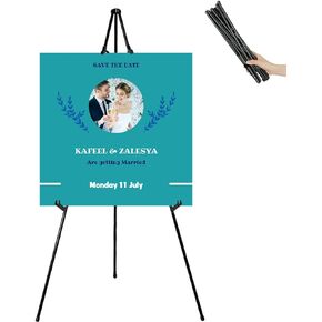63" Instant Easels Stand for Wedding Sign Posters,Adjustable Metal Easels for Display Painting Canvas,Folding Tripod with Portable Bag by JoyYeux,Black 1Pack