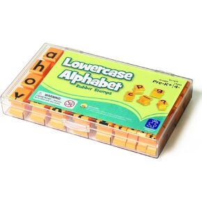 Educational Insights Alphabet Rubber Stamps - Lowercase 5/8", Set of 26 Letters and 4 Punctuation Marks: Perfect for Homeschool & Classroom, Ages 4+